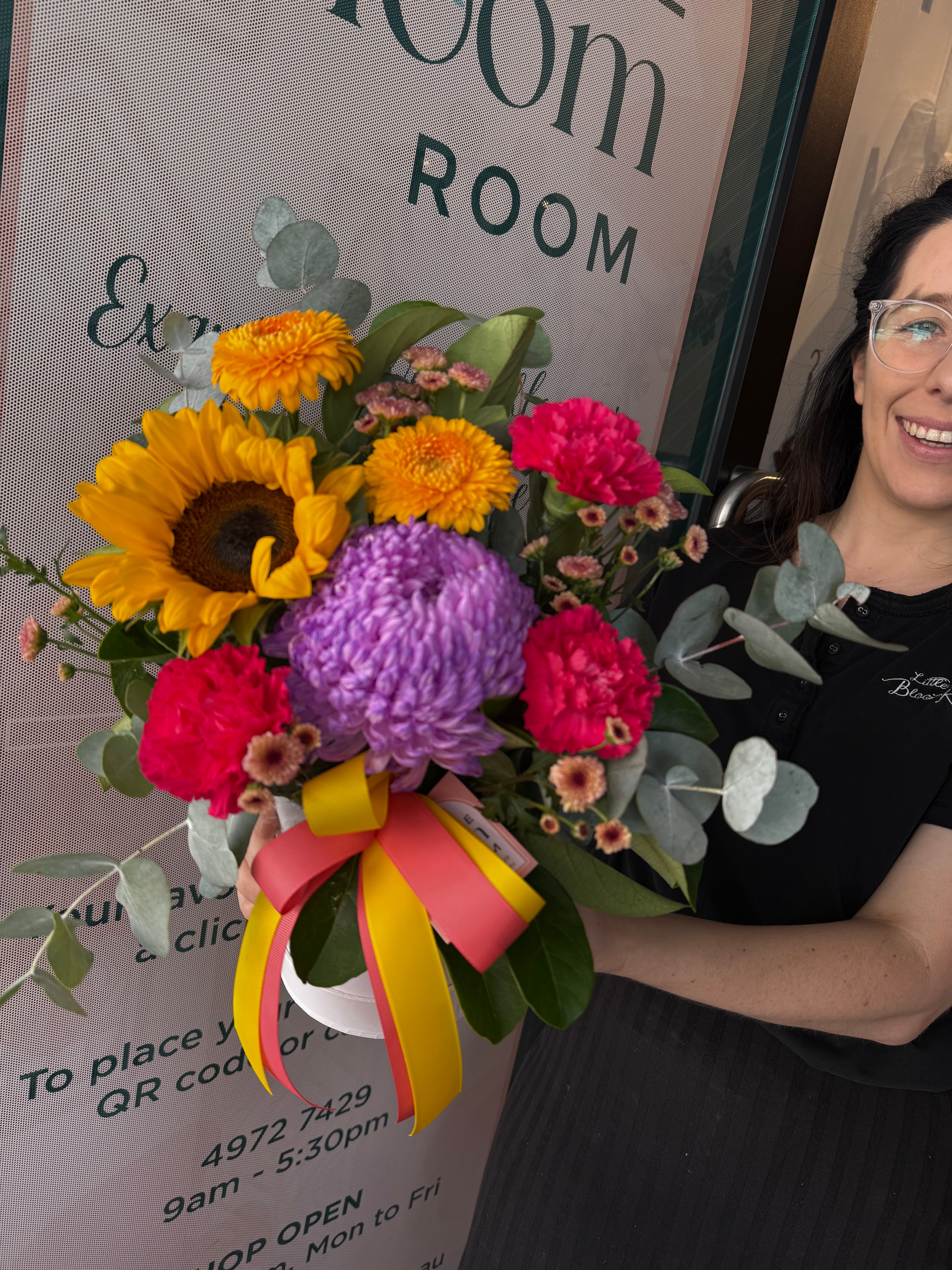 Petite Designer Hat Box Arrangement