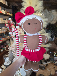 Mrs. Gingerbread Man with Candy Cane