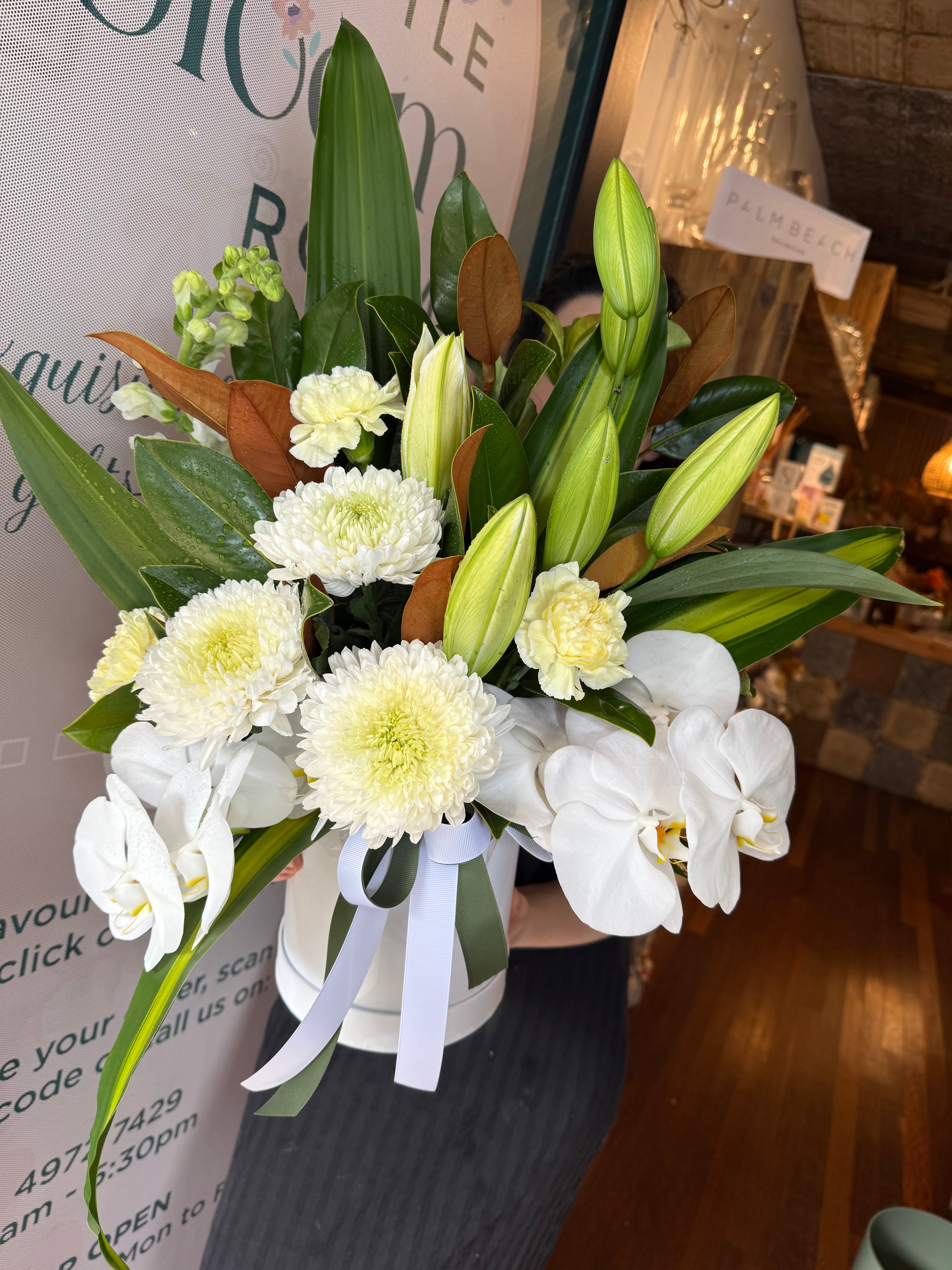 Showstopper Designer Hat Box Arrangement