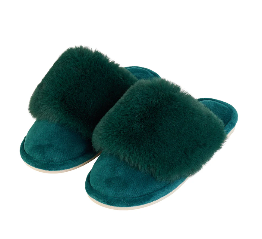 Emerald Cosy Luxe Slippers - Annabel Trends