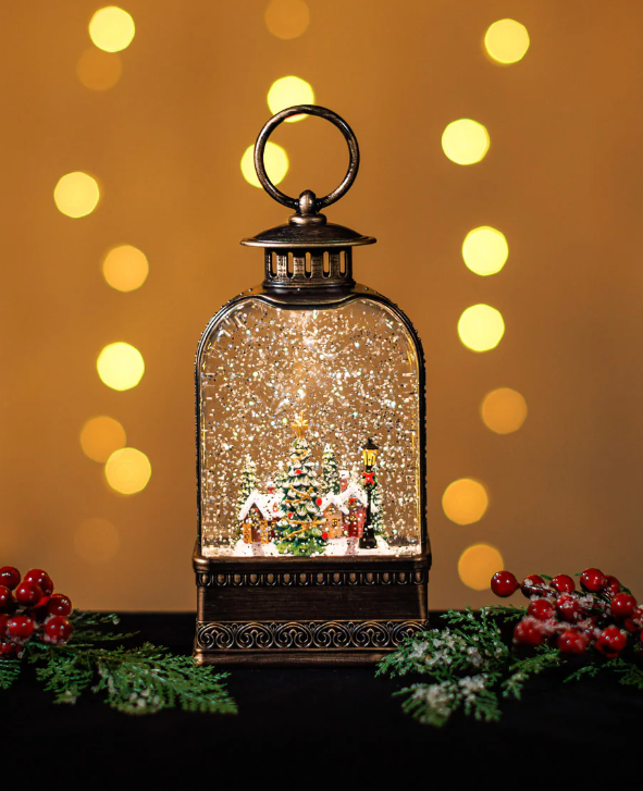 Snow Globe - Snowing Bristol Lantern w/ Xmas Town