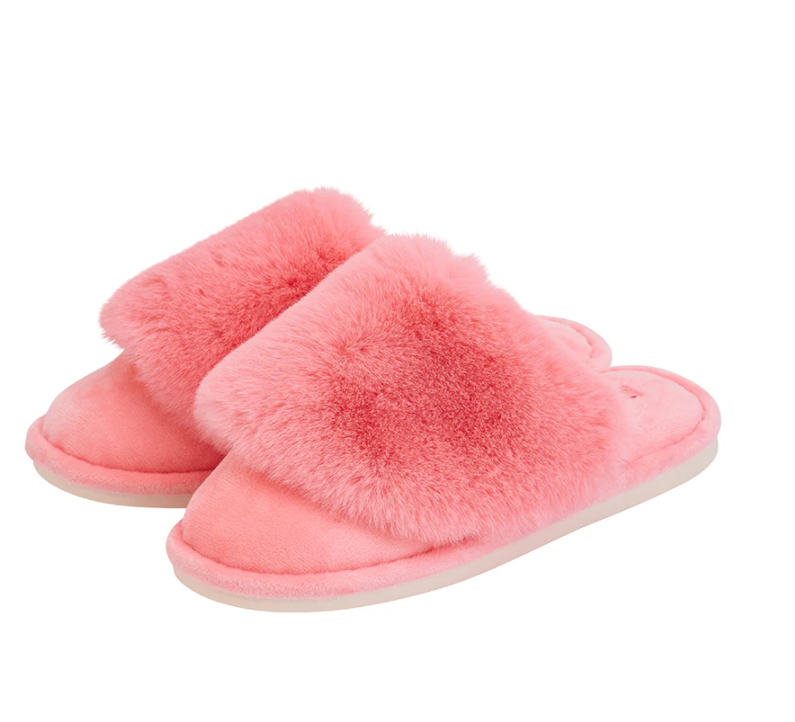 Coral Pink Cosy Luxe Slippers - Annabel Trends